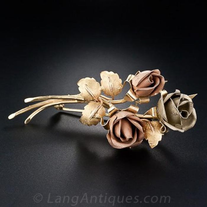 rose gold brooch for dress Refulgent Rose - gold main image 1
