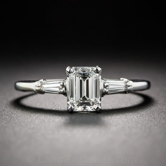 Cartier .70 Carat Emerald Cut Diamond Engagement Ring