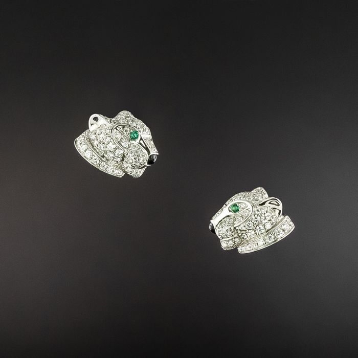 Cartier leopard diamond offers earrings