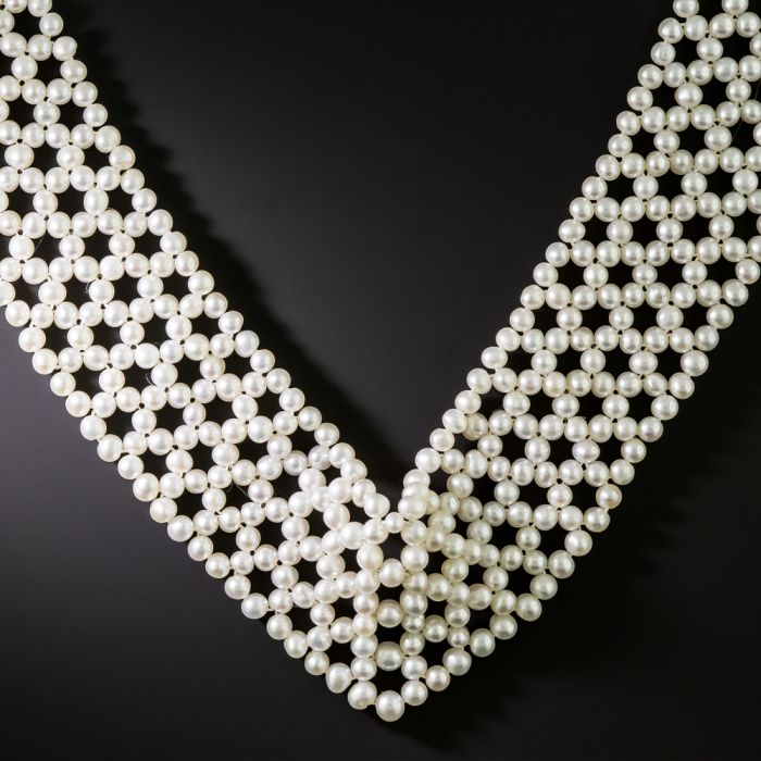 Contemporary Woven Seed Pearl Necklace