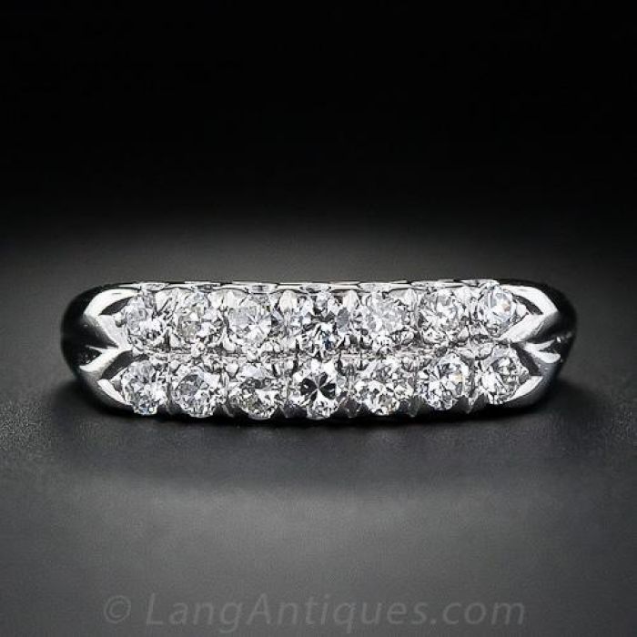 diamond band two sided wedding band