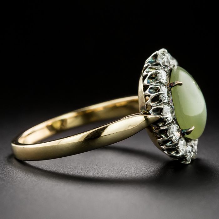 Edwardian Cat's Eye Chrysoberyl and Diamond Ring