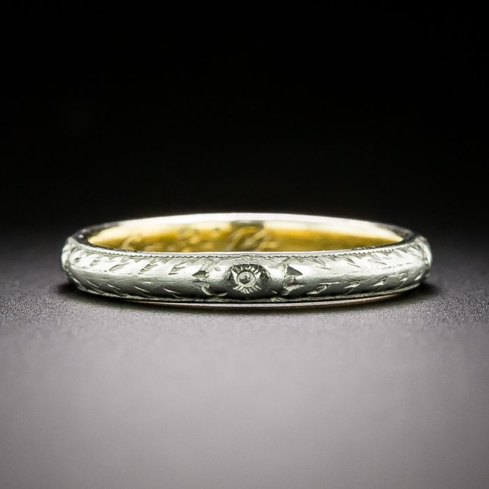 Edwardian Engraved Wedding Band Size 6