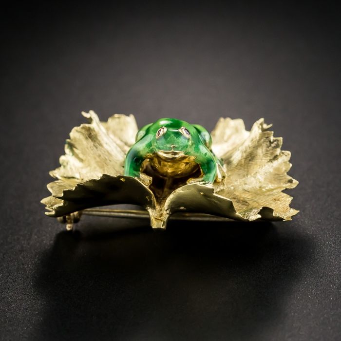Enameled Frog Pin by Kurt Gutmann