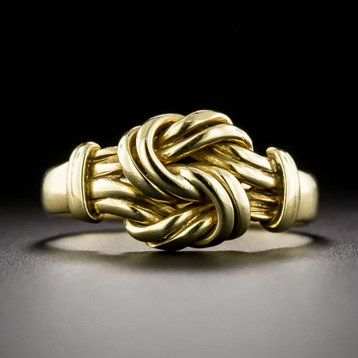 chieko+ knot ring ゴールド Solid 18K Women's Yellow Gold Ring Love Knot Ring Rope 11mm