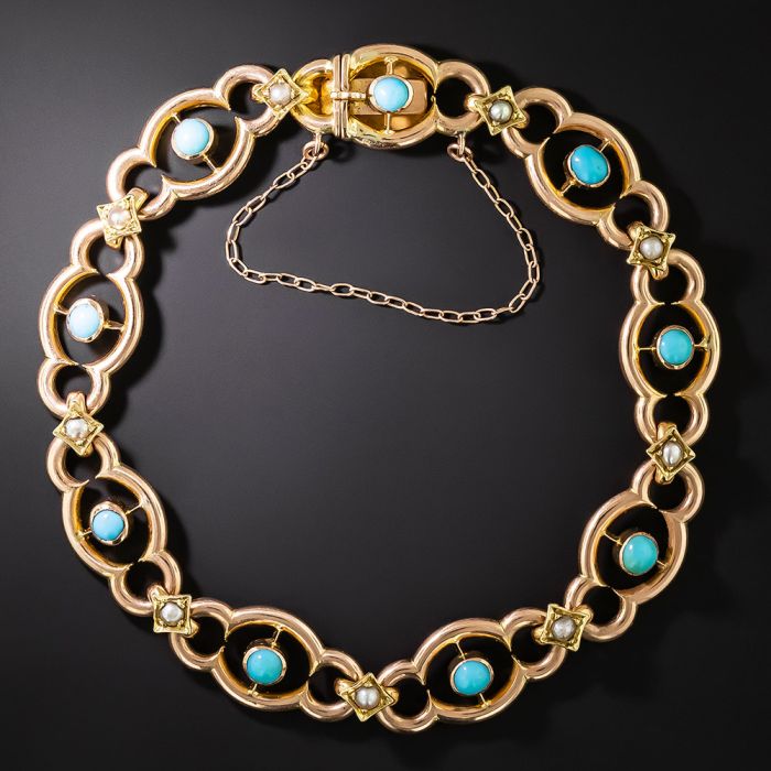 Turquoise and pearl bracelet cheap