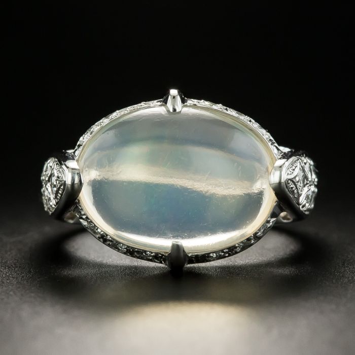 Opal Ring with Best Quality Jelly Opal in a Vintage Solitaire Engagement Ring, is a 2024 Solid Real Opal Cabochon in a Sterling Ring, Size 7.5