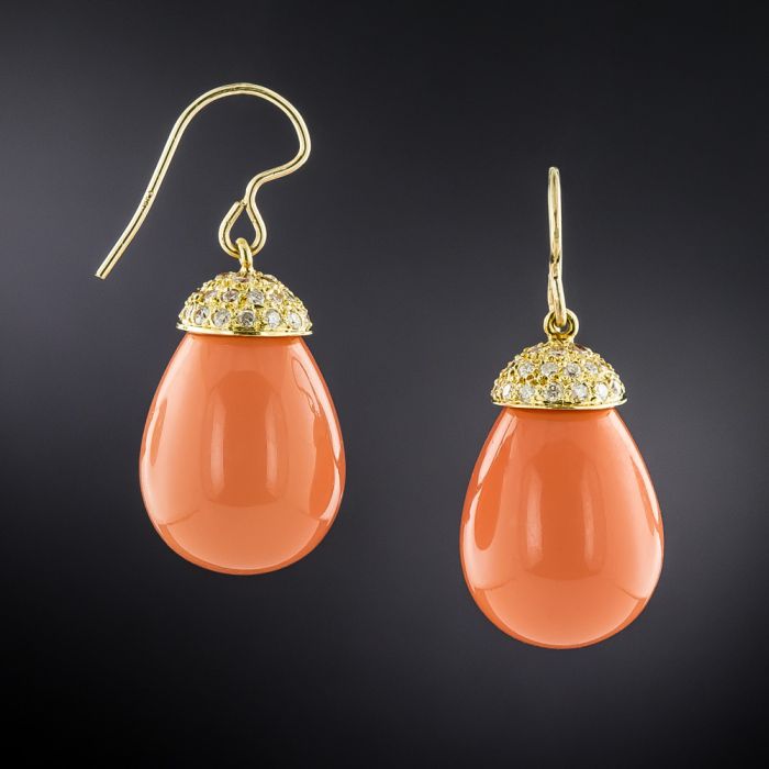 Coral dangle earrings new arrivals