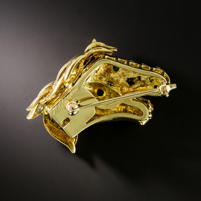 Estate Double Horse Head Brooch Estate Double Horse Head Brooch