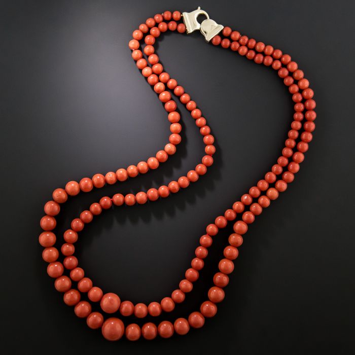 Double strand beaded necklace store