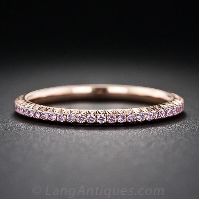 Fancy Pink Diamond Eternity Band Size 6
