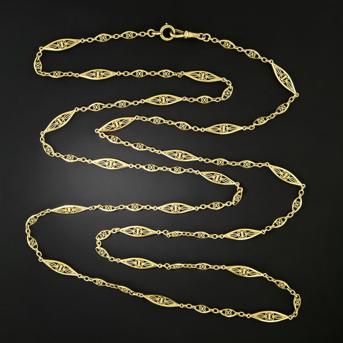 French Antique 61 1/4 Inch Long Chain Necklace