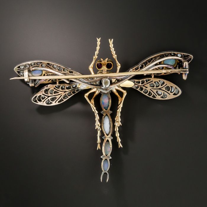 フランスヴィンテージ 天使とバタフライのブローチ アールヌーボー