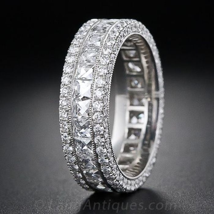 French-Cut Wide Diamond Band