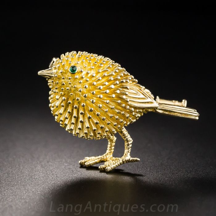 直営店】Tiffany Bird Brooch シルバー ゴールド ブローチ