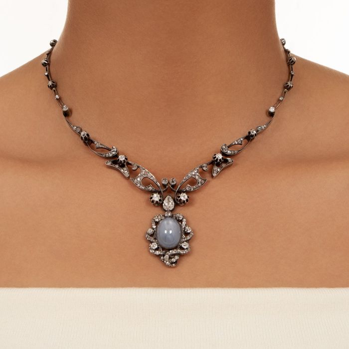 Genuine star sapphire necklace clearance