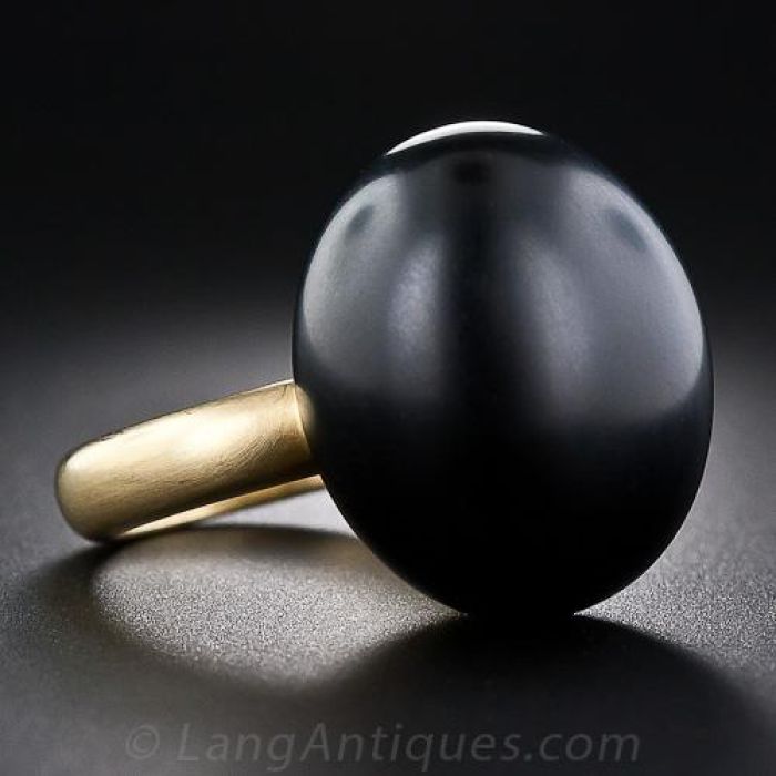 Gump's Modern Black Jade Ring