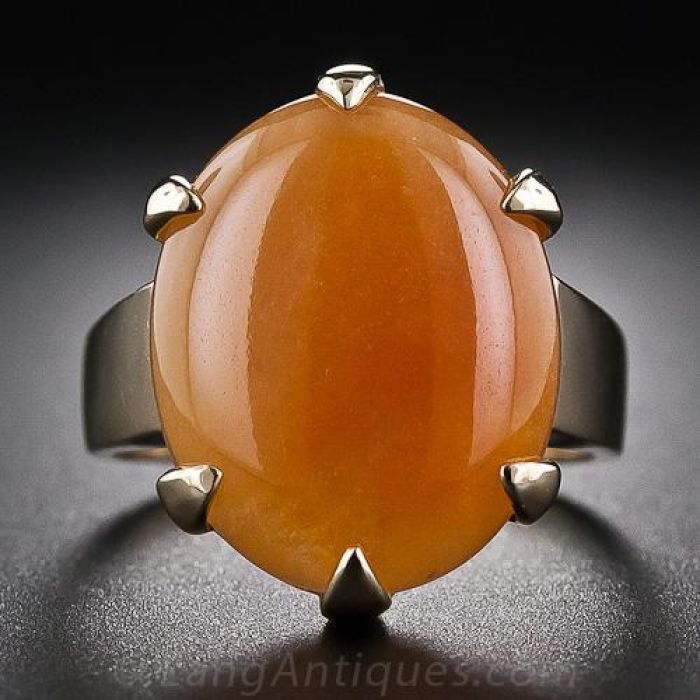 Orange jade ring deals