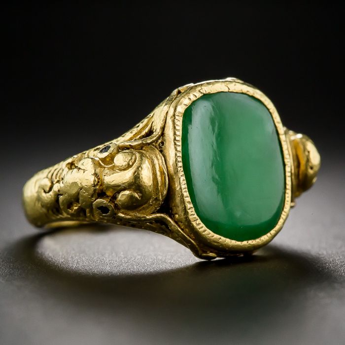 Ring jade gold deals