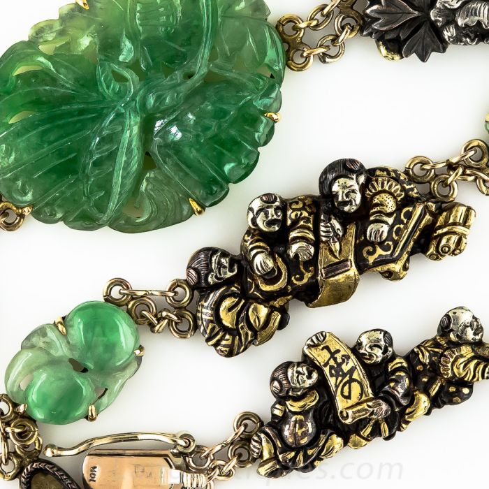 Japanese Shakudo Jadeite Necklace