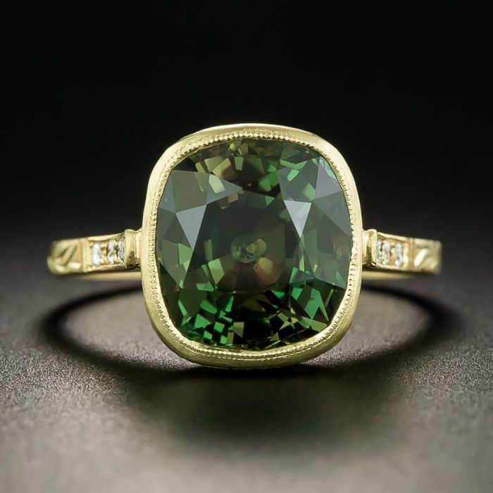 Lang Collection 6.30 Carat Vintage Alexandrite and Diamond Ring GIA