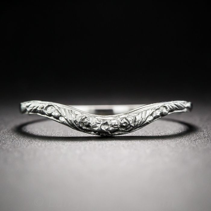 Lang Collection Floral Motif Contoured Wedding Band