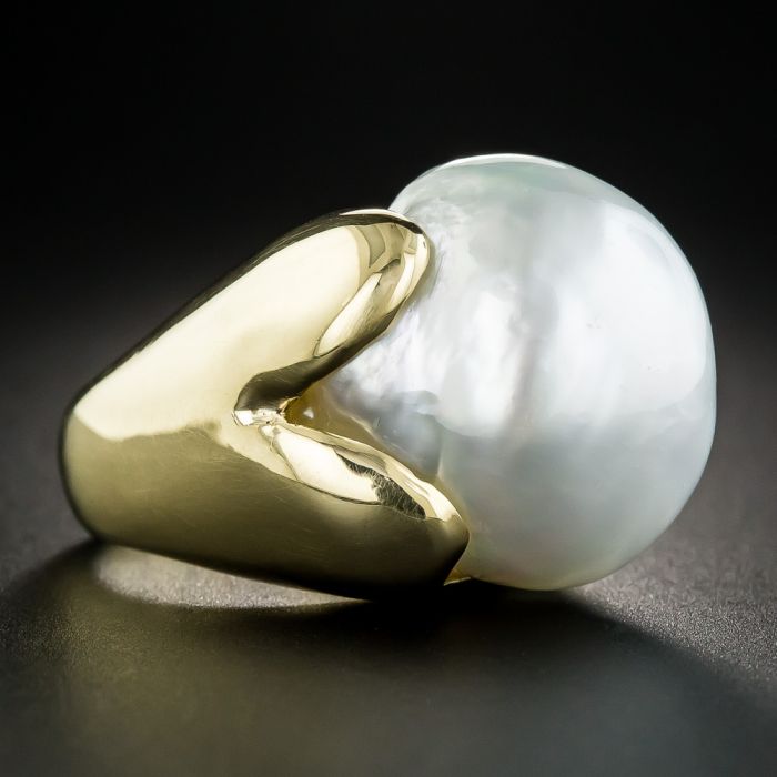 Large Baroque South Sea Pearl Ring