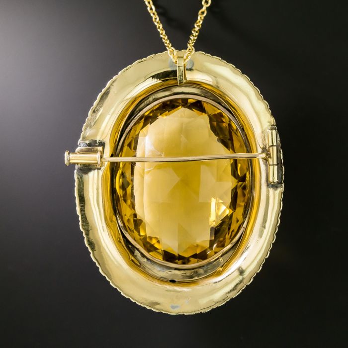 Large citrine necklace top