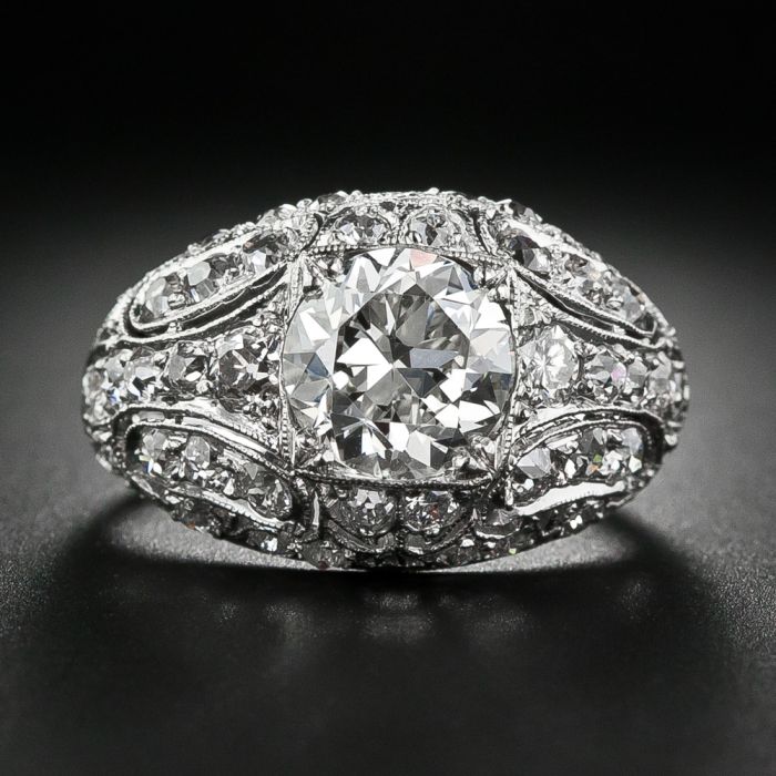 Late-Edwardian/Early-Art Deco Carat Diamond Engagement