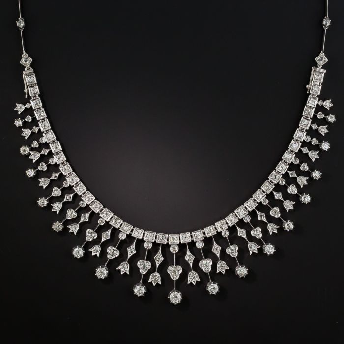 Late Victorian Diamond Fringe Necklace