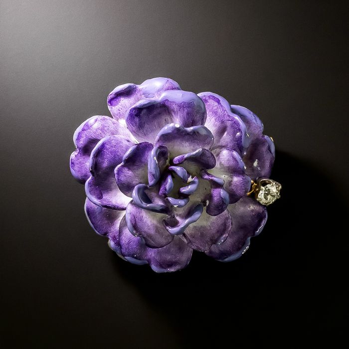 ゴルティエ　ブローチ late-victorian-purple-enamel-