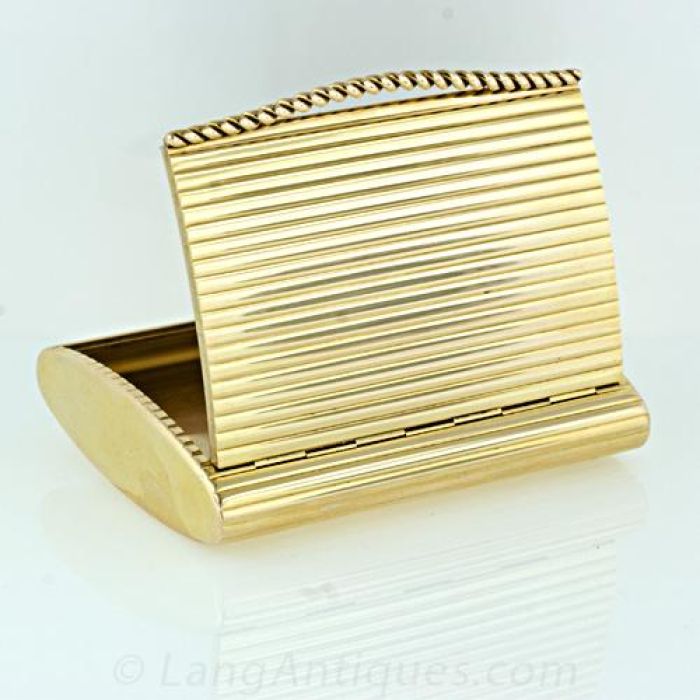 vintage cigarette case brass Mid Century Cartier Cigarette Box