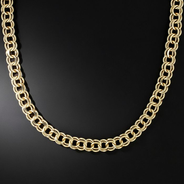Mid-Century Heavy Curb Link Chain Necklace by Binder Brothers