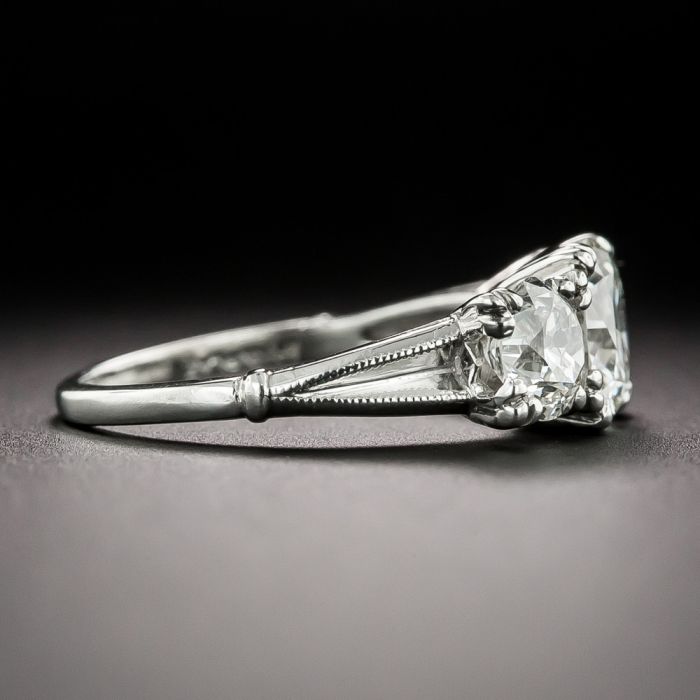 Mid Century Three-Stone 2.06 Carats Diamond Ring - GIA