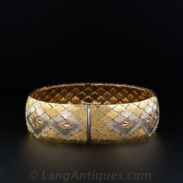 Mid-Century Tri-Color Gold Bracelet