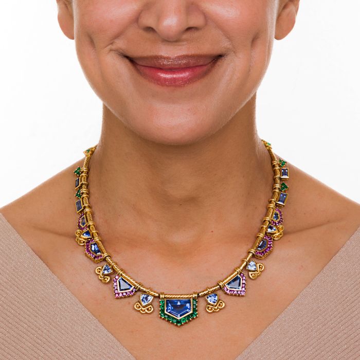 Multi Color Sapphire Necklace