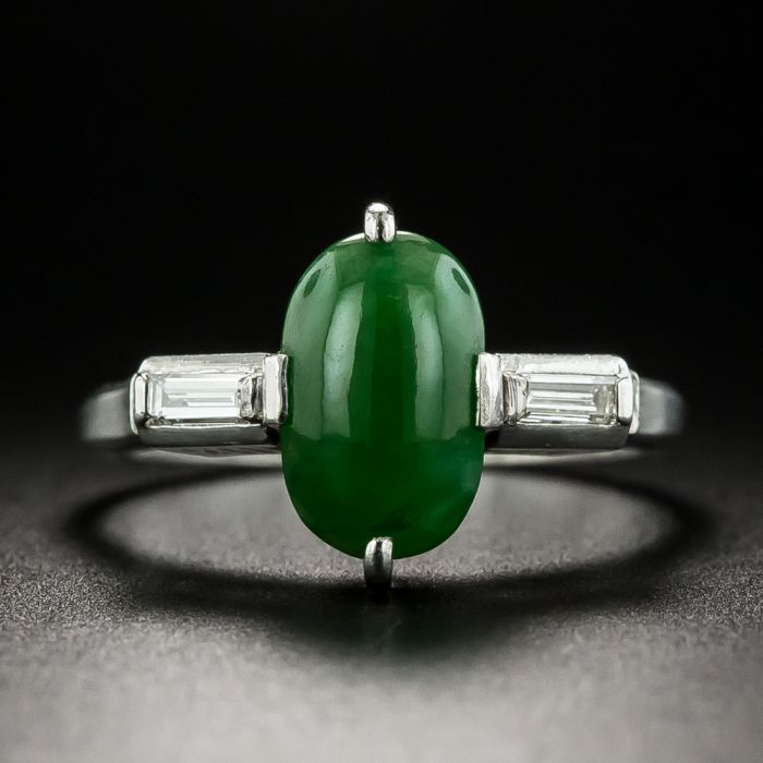 Bague En Jade De Myanmar – 48,34 Carats – Naturelle, Non Traitée, Taille US 8