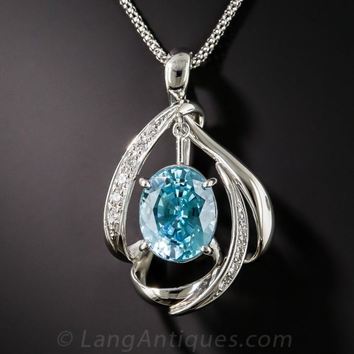 Blue shops zircon pendant