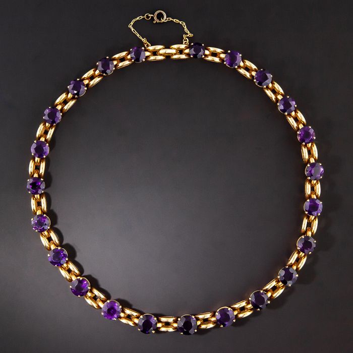 Amethyst fashion choker necklace