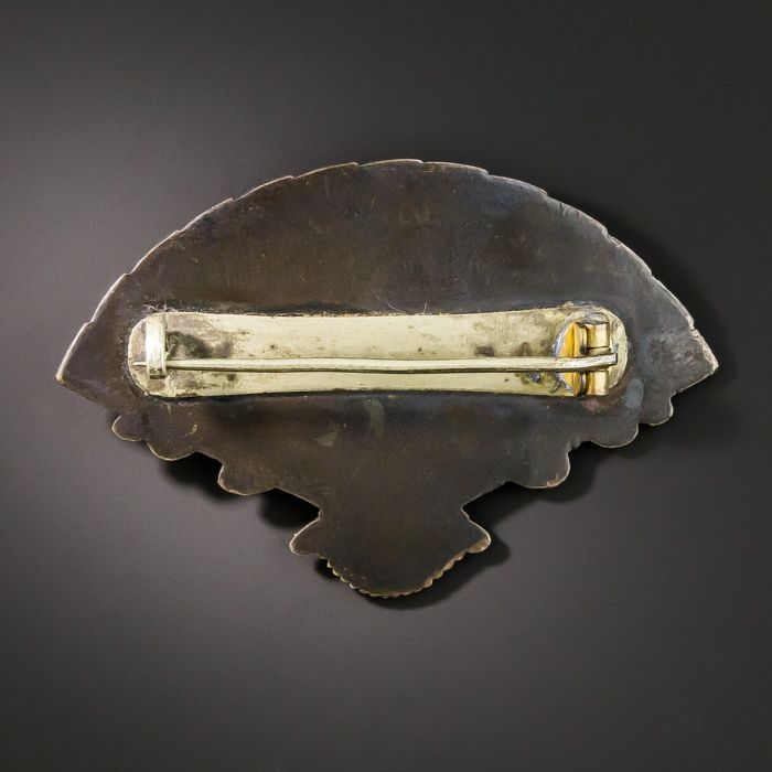 Shakudo Fan and Creatures of the Sea Brooch
