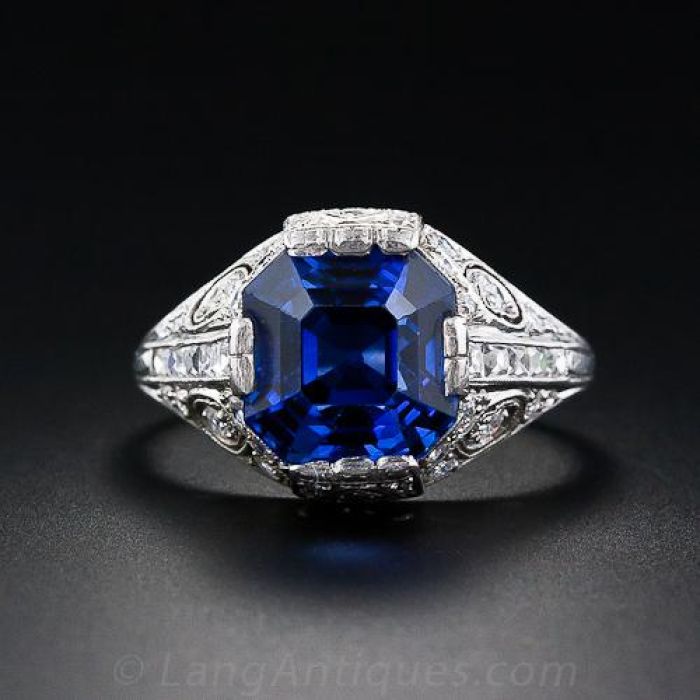 Tiffany & Co. クリスタル雪だるま Tiffany & Co. Sapphire and Diamond Ring in Platinum #504474