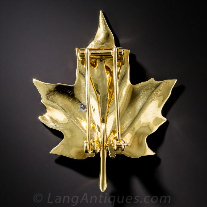 Tiffany & Co. Diamond Maple Leaf Clip Brooch