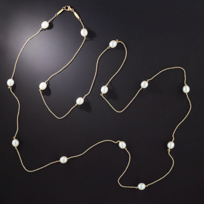 【Tiffany & Co】Elsa Peretti Pearls by the Yard ネックレス Elsa Peretti® Pearls by the Yard™ necklace in sterling