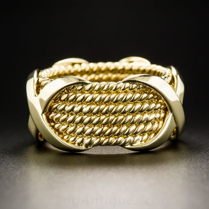 Tiffany & Co Schlumberger 6-Row 'X' Wedding Band - Size 6 3/4