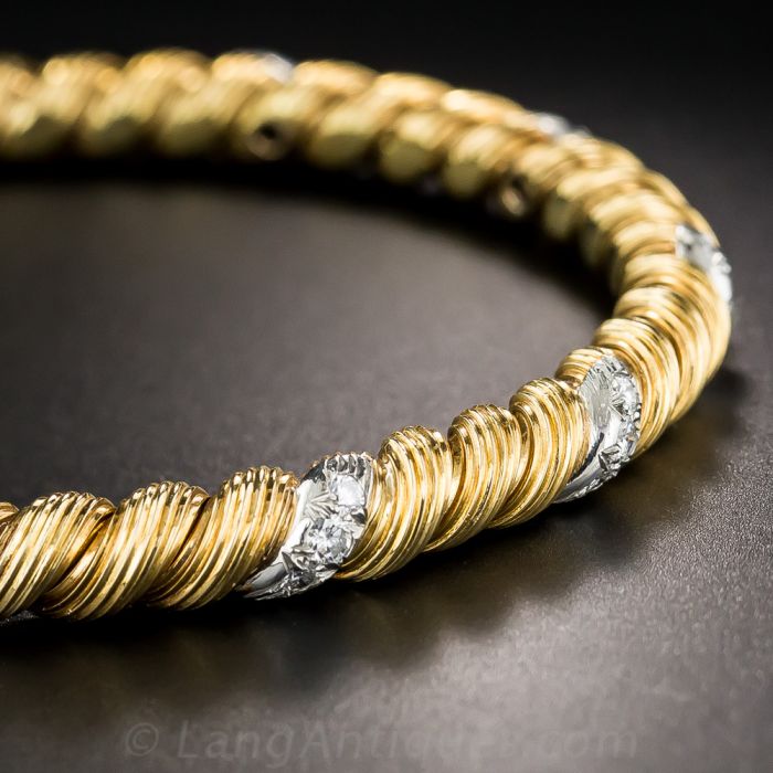 Van Cleef Arpels Vintage Diamond Bangle Bracelet
