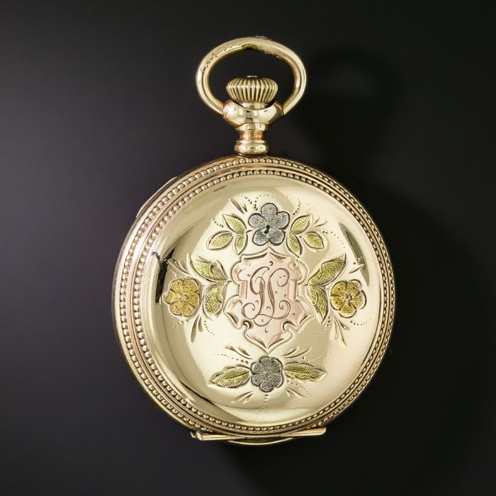 Victorian 4-Color Gold-Filled Waltham Hunting Case Pocket/Pendant