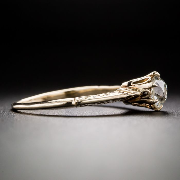 Victorian .69 Carat Diamond Solitaire Engagement Ring - GIA K VS2