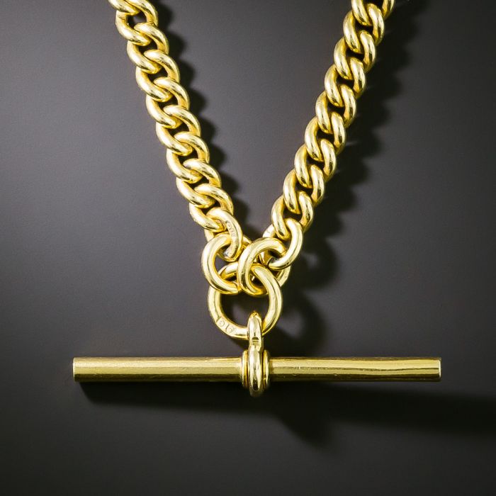 Victorian Albert Watch Chain Necklace With T Bar
