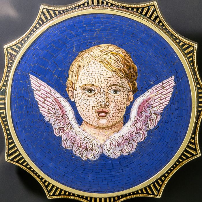 ☆★★☆①BRILLANT SURPIQUE Victorian Angel Micromosaic Pin