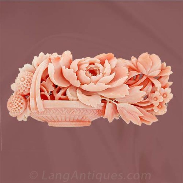 Amazing Coral Peonies Basket